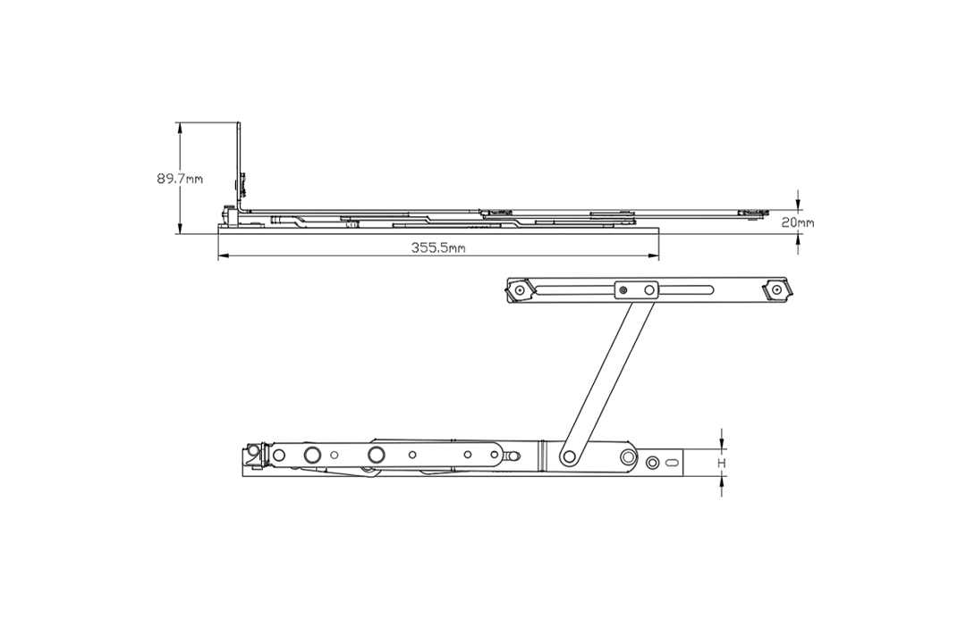 【沃特牌】VT-333 特重型帶尼阻款上懸窗撐